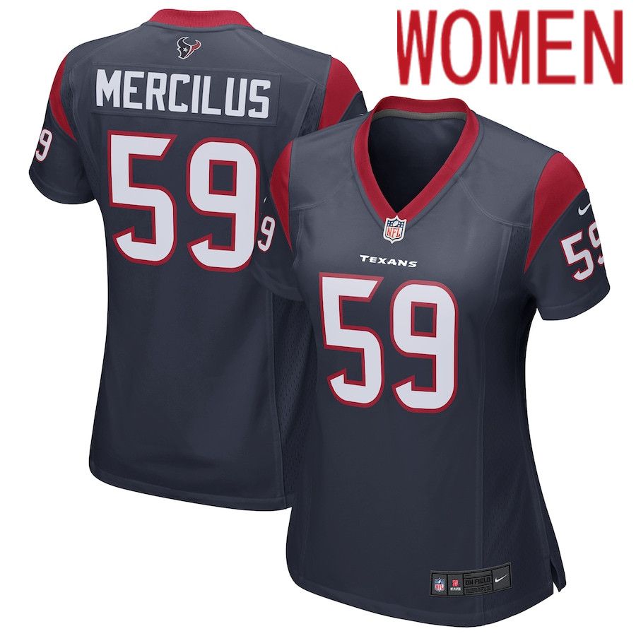 Women Houston Texans #59 Whitney Mercilus Nike Navy Game NFL Jersey->women nfl jersey->Women Jersey